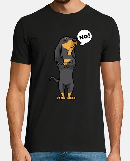 T-shirt cane coonhound nero focato testardo