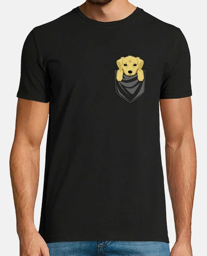 T-shirt cane gold nel pocket retriever
