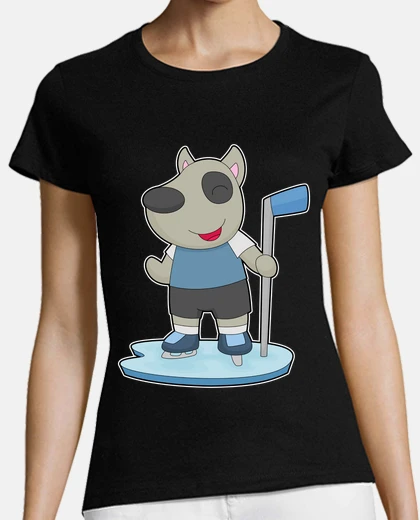 T-shirt cane hockey su ghiaccio bastone da hock