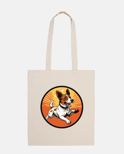 Borsa cane jack russell felice e giocoso