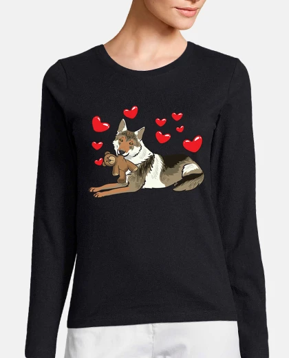 T-shirt cane lupo cecoslovacco con ripieno