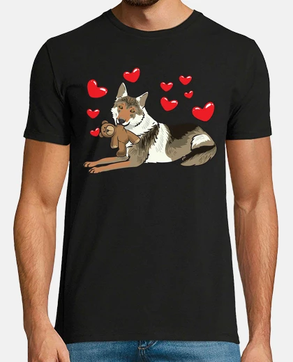 T-shirt cane lupo cecoslovacco con ripieno