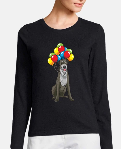T-shirt cane lupo irlandese con palloncini