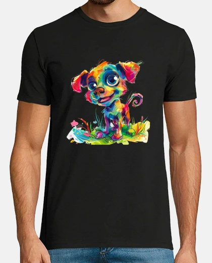 T-shirt cane multicolore