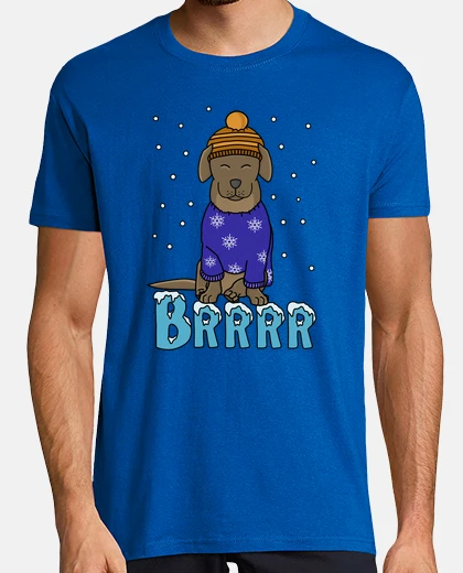 T-shirt cane nella snow