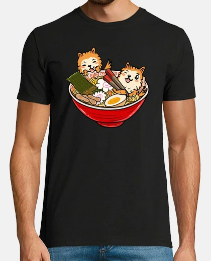 T-shirt cane pomeranian ra men