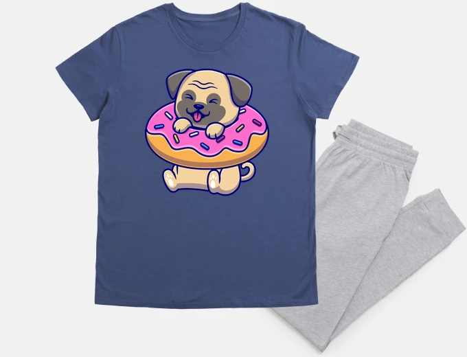 Pigiama cane pug in ciambella