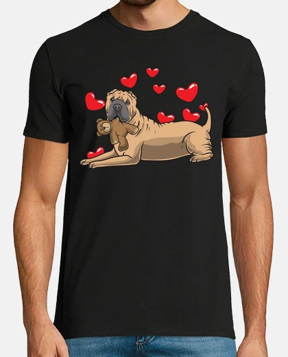T-shirt cane shar pei con peluche e