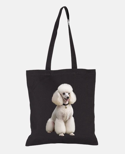 Bolsa caniche caniche grande pudel perro blanco bolso de estudiante bolso de diario