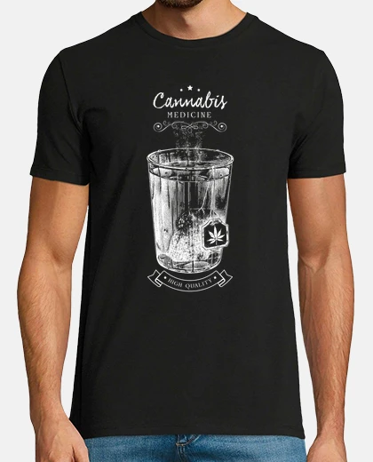 T-shirt cannabis tea-medicine-old label-retro