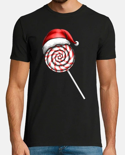 Tee-shirt canne en bonbon sucette père noël chape