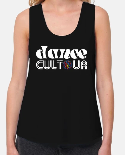 T-shirt Canotta donna taglio morbido con logo bianco classico danceCULTOUR