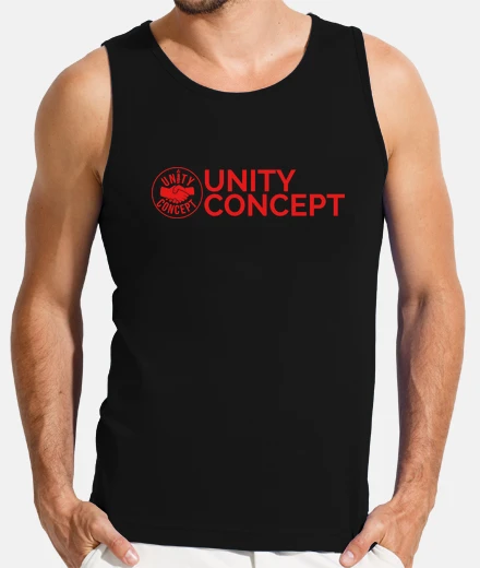 T-shirt canotta uomo nero unità