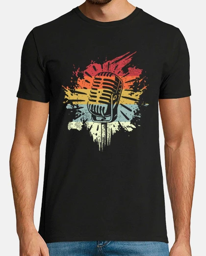 T-shirt cantante cantante musicista microfono microfono retrò