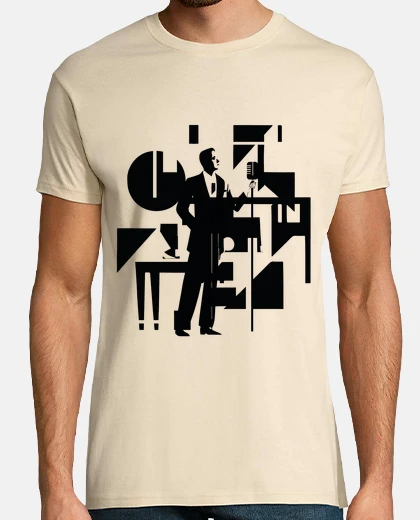 T-shirt cantante jazz crooner anni &#39;30 che canta canzoni