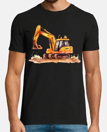 T-shirt cantieri di costruzione di escavatori da cantiere con terne
