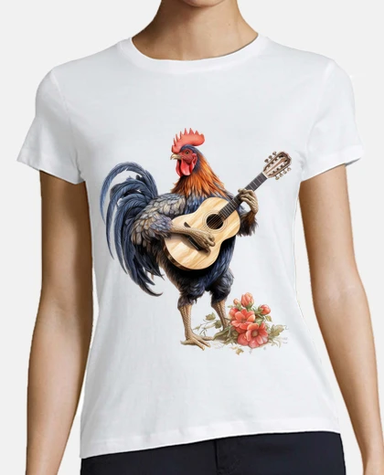 T-shirt canto del gallo fattoria bluegrass gallina chitarra cottagecore