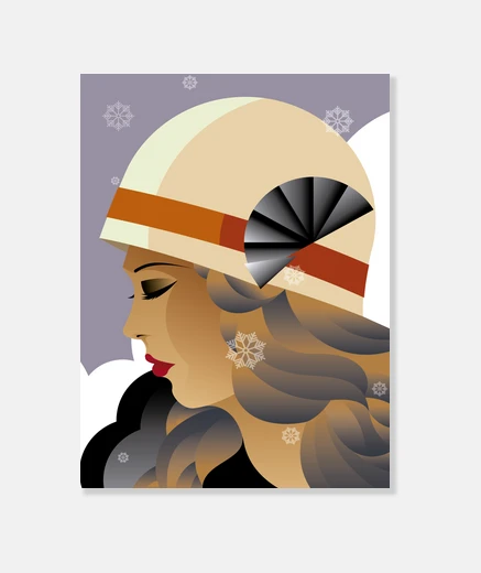 Wall canvas art deco retro vintage artwork