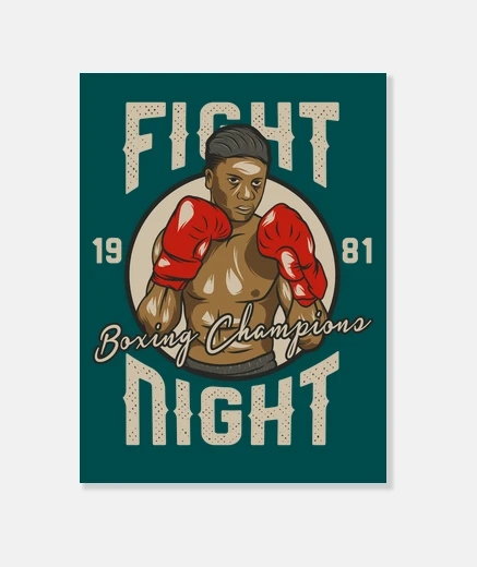 Wall canvas boxing sport gym retro 1975 vintage 70s