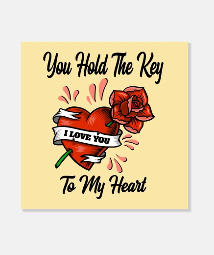 Wall canvas love heart red rose lovers i love you couple gift idea