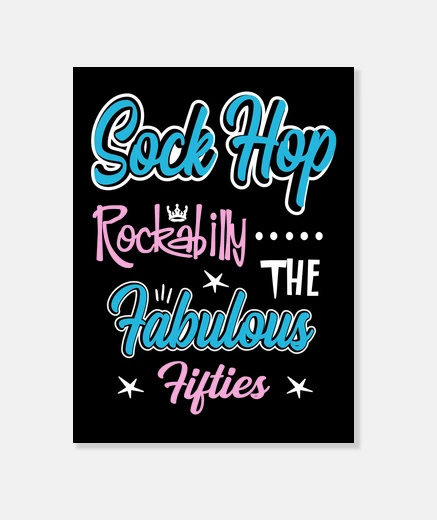 Wall canvas music retro rock rockabilly vintage 1950s sock hop dance party