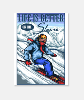 canvas skiers sky snow sports
