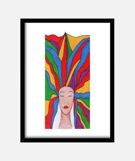 Quadro capelli arcobaleno