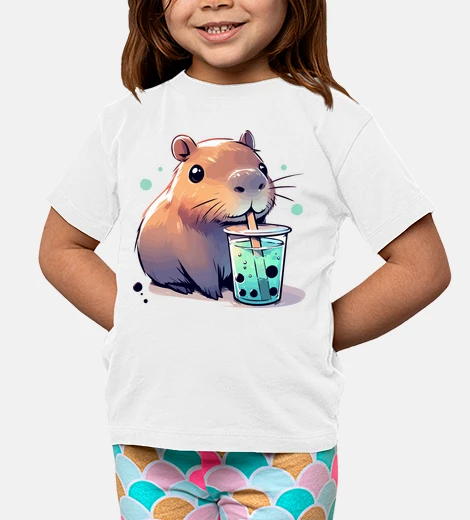 Abbigliamento capibara beve il tè boba