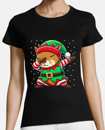 T-shirt capibara di natale elfo capibara divert