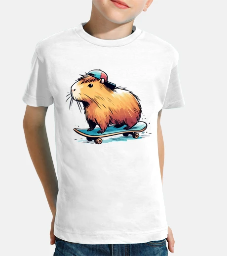 Abbigliamento capibara figo che fa skateboard