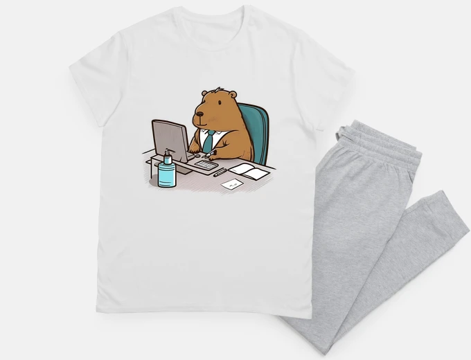 Pigiama capibara in ufficio