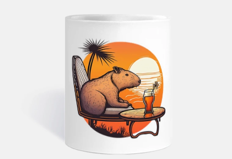 Tazza capibara in vacanza