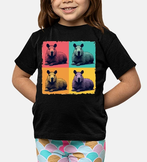 Abbigliamento capibara pop art colori al neon astratt