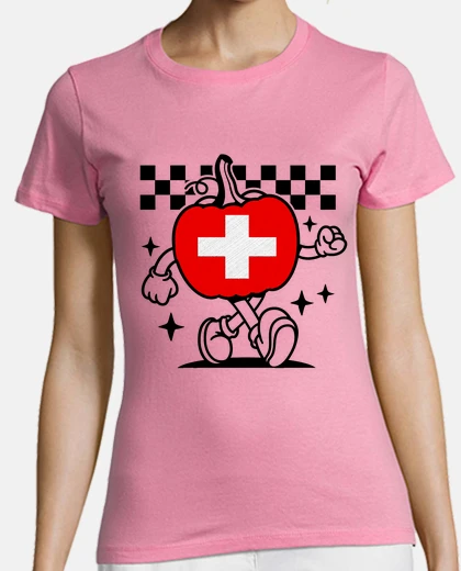 T-shirt capitale della bandiera ambulante del pepe svizzero