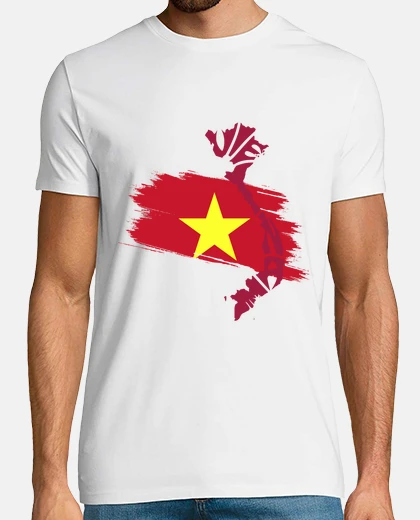 T-shirt capitale della mappa della bandiera del vietnam, vietnam