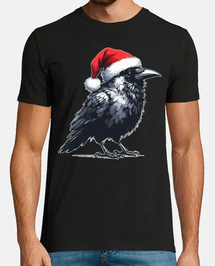 T-shirt cappello di Babbo Natale corvo di Natal