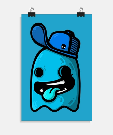 Poster cappello fantasma blu