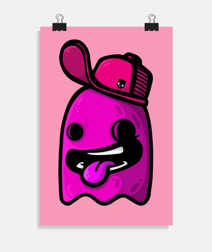 Poster cappello fantasma rosa
