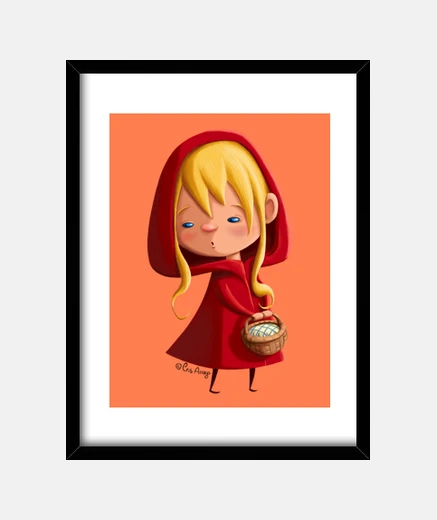 Quadro cappuccetto rosso - pittura incorniciato