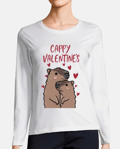 Playera cappy valentines - cute capybara love c