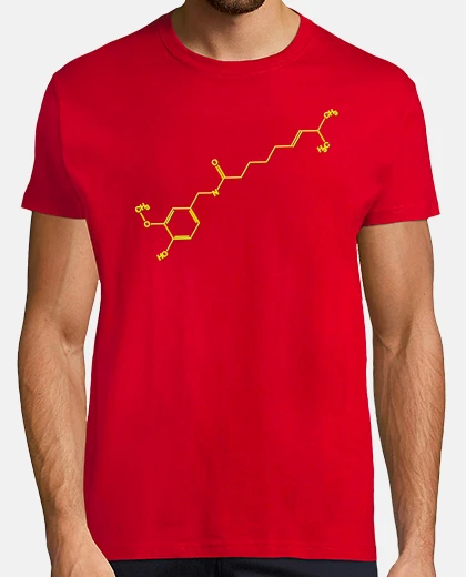 T-shirt capsaicina molecola