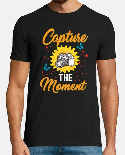 Camiseta captura el momento camiseta fotógrafo regalo camiseta de la cámara amante de la cámara ideas de dise