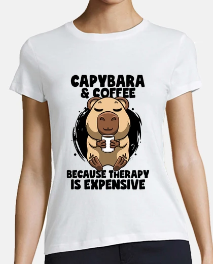 Playera capybara and coffee cute capybara zoolo