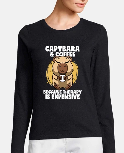 Playera capybara and coffee cute capybara zoolo
