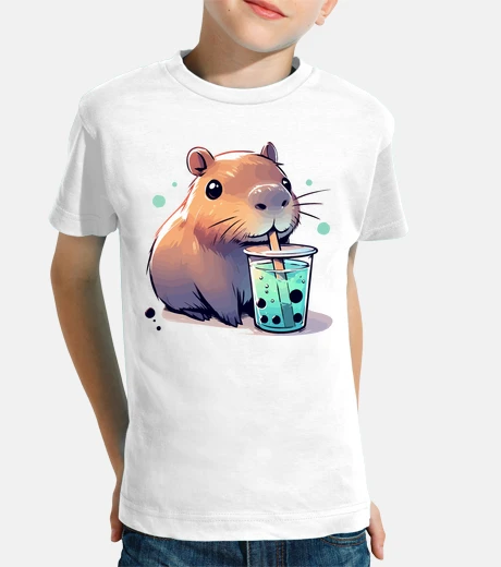 Vêtements capybara boit du thé boba