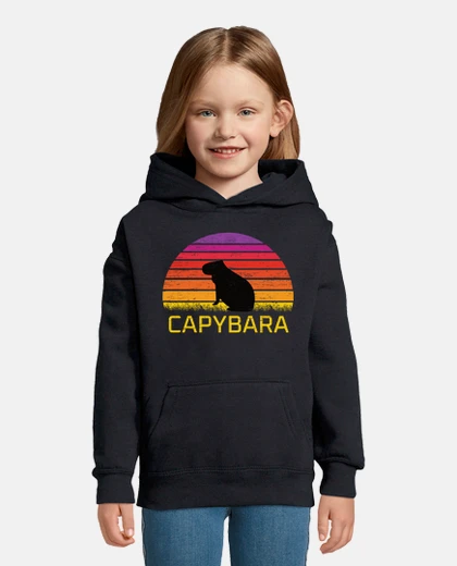 Vêtements capybara coucher de soleil rétro