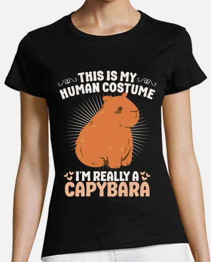Playera capybara human costume funny halloween