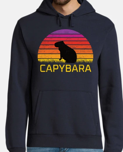 Sudadera Capybara retro sunset 