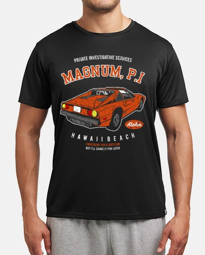 T-shirt car ferrai 308 gts detective magnum pi retro 80