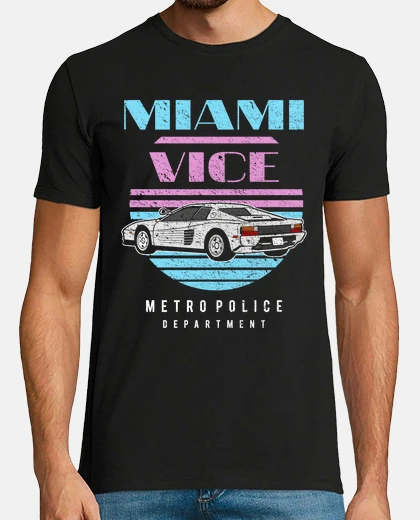 T-shirt car ferrari testarossa miami vice corruption in miami